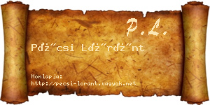 Pécsi Lóránt névjegykártya