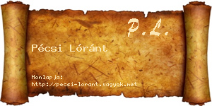 Pécsi Lóránt névjegykártya