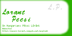lorant pecsi business card