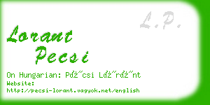 lorant pecsi business card